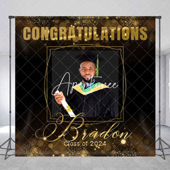Aperturee - Congratulation Dark Custom Photo Graduation Backdrop