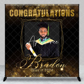 Aperturee - Congratulation Dark Custom Photo Graduation Backdrop