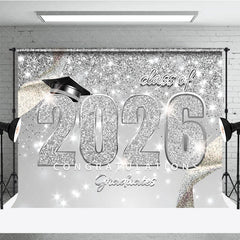 Aperturee - Congratulations Class Of 2026 Glitter Photo Grad Backdrop