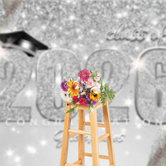 Aperturee - Congratulations Class Of 2026 Glitter Photo Grad Backdrop