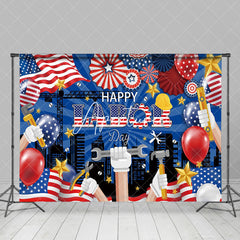 Aperturee - Construction Workers Happy American Labor Day Backdrop