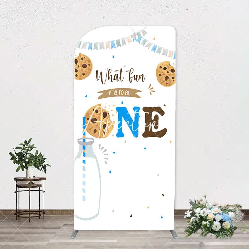 Aperturee - Cookie Milk It Is To Be One Birthday Arch Backdrop