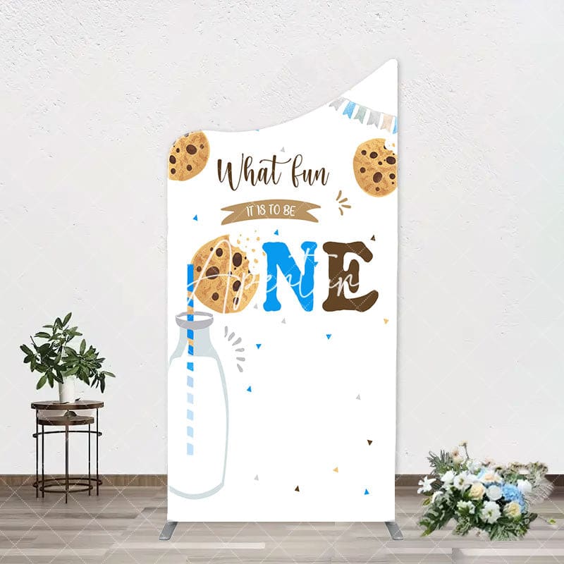 Aperturee - Cookie Milk It Is To Be One Birthday Arch Backdrop