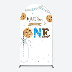 Aperturee - Cookie Milk It Is To Be One Birthday Arch Backdrop