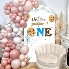 Aperturee - Cookie Milk It Is To Be One Birthday Arch Backdrop