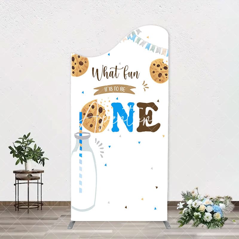 Aperturee - Cookie Milk It Is To Be One Birthday Arch Backdrop