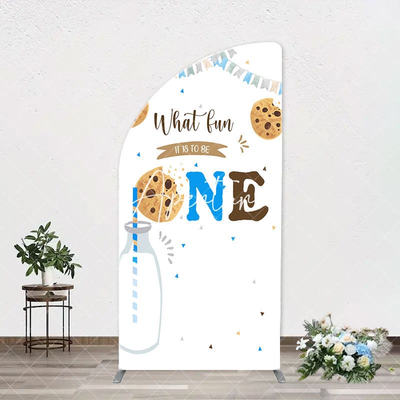 Aperturee - Cookie Milk It Is To Be One Birthday Arch Backdrop
