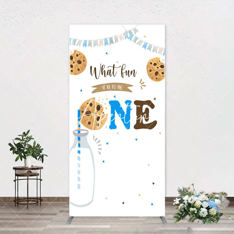 Aperturee - Cookie Milk It Is To Be One Birthday Arch Backdrop