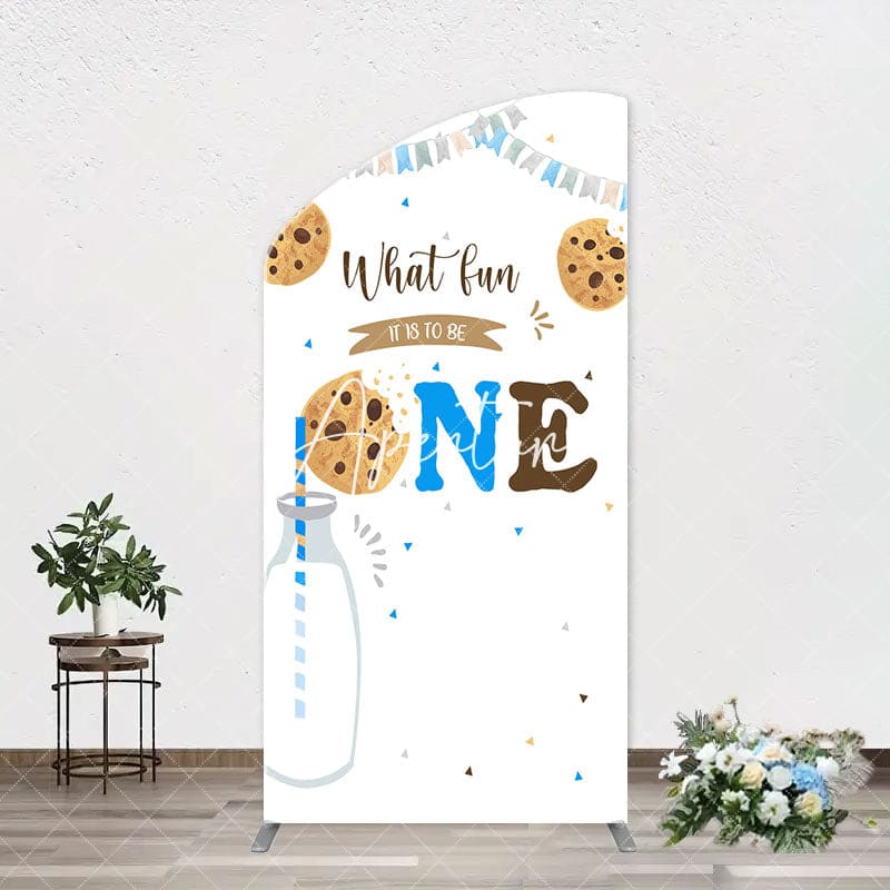 Aperturee - Cookie Milk It Is To Be One Birthday Arch Backdrop