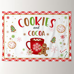 Aperturee - Cookies And Cocoa Cartoon Merry Christmas Backdrop
