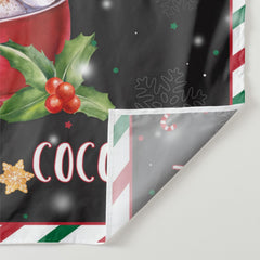Aperturee - Cookies Cocoa Red Cup Black Christmas Backdrop