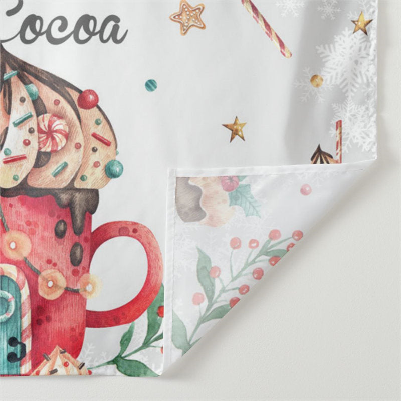 Aperturee - Cookies Hot Cocoa Red House Snowman Xmas Backdrop