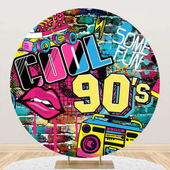 Aperturee - Cool 90s Lip Disco Musical Round Backdrop For Party