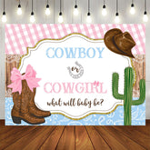 Aperturee - Cowboy Or Cowgirl What Will Baby Be Gender Reveal Backdrop