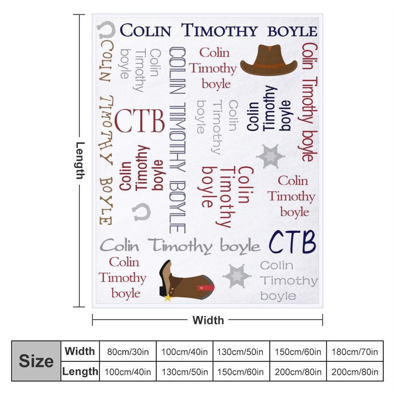 Lofaris Cowboy Personalized Name Soft Blanket