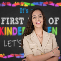 Aperturee - Crayons First Day Kindergarden Back To School Backdrop