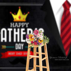 Aperturee - Crown Black Suit Tie Happy Fathers Day Backdrop