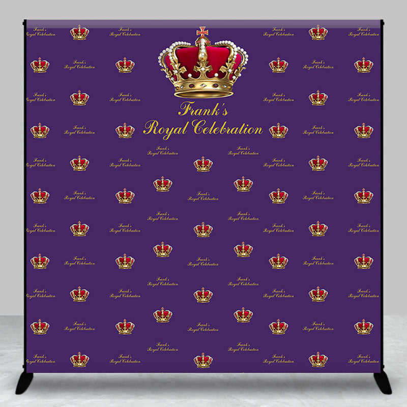 Aperturee - Crown Royal Custom Step And Repeat Purple Birthday Backdrop