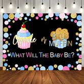 Aperturee - Cupcake Or Stud Muffin Gender Backdrop For Baby Shower