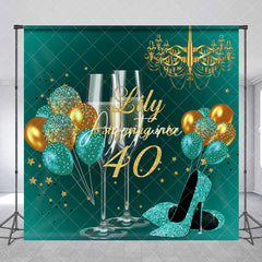 Aperturee - Custom Balloons Shoes Stars 40th Birthday Backdrop