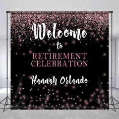 Aperturee - Custom Black Bokeh Retirement Celebration Backdrop