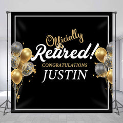 Aperturee - Custom Gold Black Retirement Celebration Party Backdrop