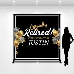 Aperturee - Custom Gold Black Retirement Celebration Party Backdrop