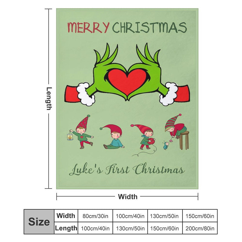 Aperturee - Custom Green Finger Heart First Christmas Backdrop
