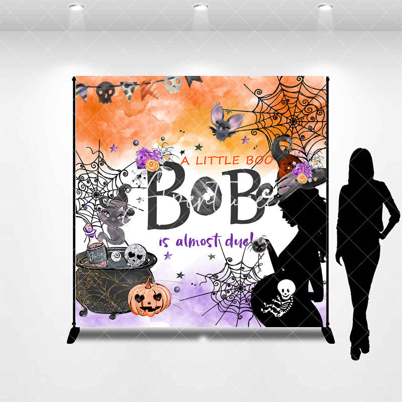 Aperturee - Custom Little Boo Is Almost Due Halloween Backdrop