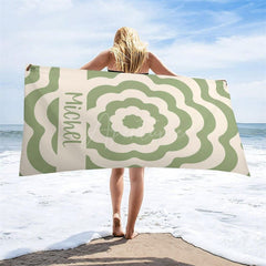 Aperturee - Custom Name Beautiful Patterns Beach Towel For Girls