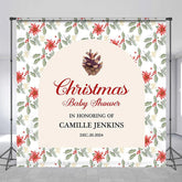 Aperturee - Custom Name Cone Christmas Baby Shower Backdrop
