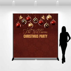 Aperturee - Custom Name Dark Red Snowflake Christmas Backdrop