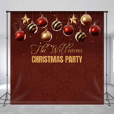 Aperturee - Custom Name Dark Red Snowflake Christmas Backdrop