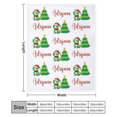 Aperturee - Custom Name Dinosaur Pine Tree Christmas Blanket