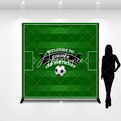 Aperturee - Custom Name Green Football Field Birthday Backdrop