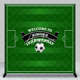 Aperturee - Custom Name Green Football Field Birthday Backdrop