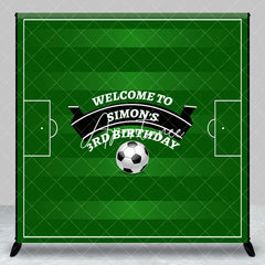 Aperturee - Custom Name Green Football Field Birthday Backdrop