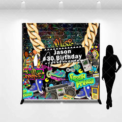 Aperturee - Custom Name Hiphop Street Graffiti Birthday Backdrop