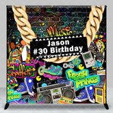 Aperturee - Custom Name Hiphop Street Graffiti Birthday Backdrop