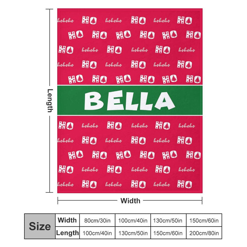 Aperturee - Custom Name Hoho Step And Repeat Christmas Blanket