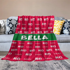 Aperturee - Custom Name Hoho Step And Repeat Christmas Blanket