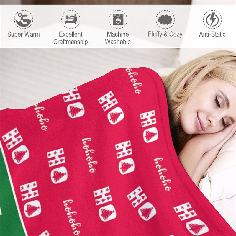 Aperturee - Custom Name Hoho Step And Repeat Christmas Blanket