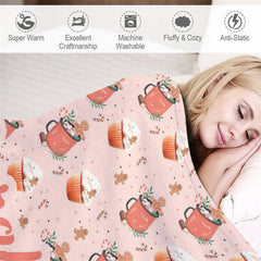 Aperturee - Custom Name Hot Tea Gingerbread Man Repeat Blanket