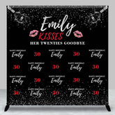 Aperturee - Custom Name Kisses Twenties Goodbye 30th Birthday Backdrop