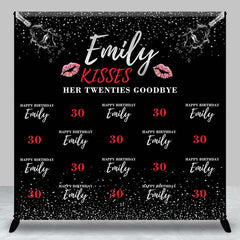 Aperturee - Custom Name Kisses Twenties Goodbye 30th Birthday Backdrop