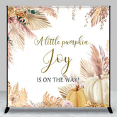 Aperturee - Custom Name Little Pumpkin Boho Baby Shower Backdrop