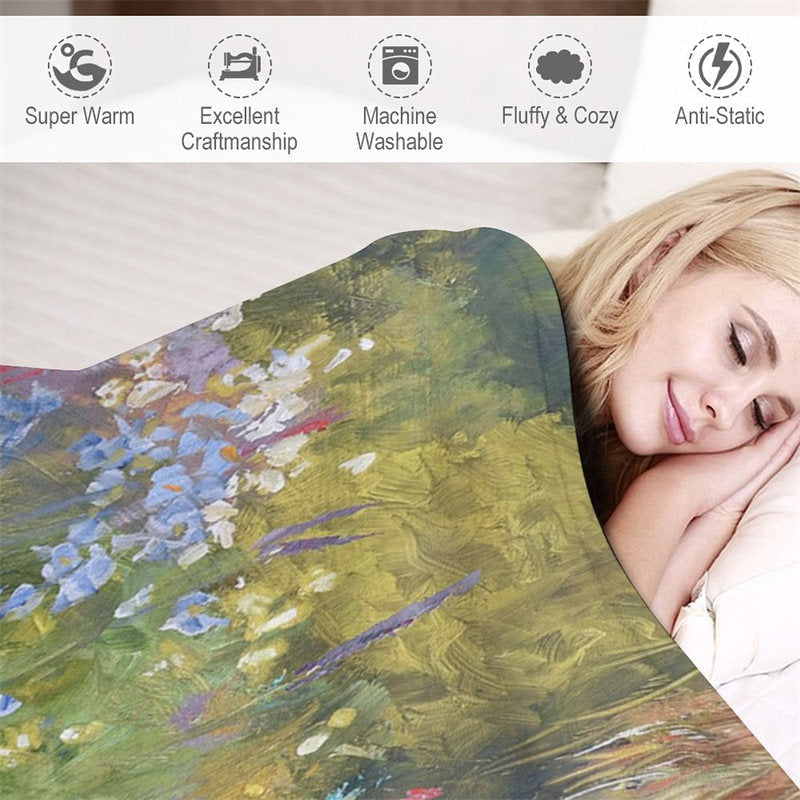 Aperturee - Custom Name Love You Green Plant Canvas Gift Blanket