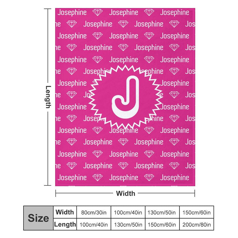 Aperturee - Custom Name Pink Diamond Step And Repeat Blanket