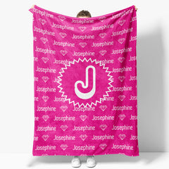Aperturee - Custom Name Pink Diamond Step And Repeat Blanket