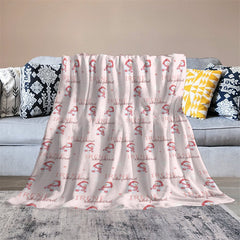 Aperturee - Custom Name Pink Snowman Repeat Christmas Blanket